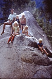 family on the rock